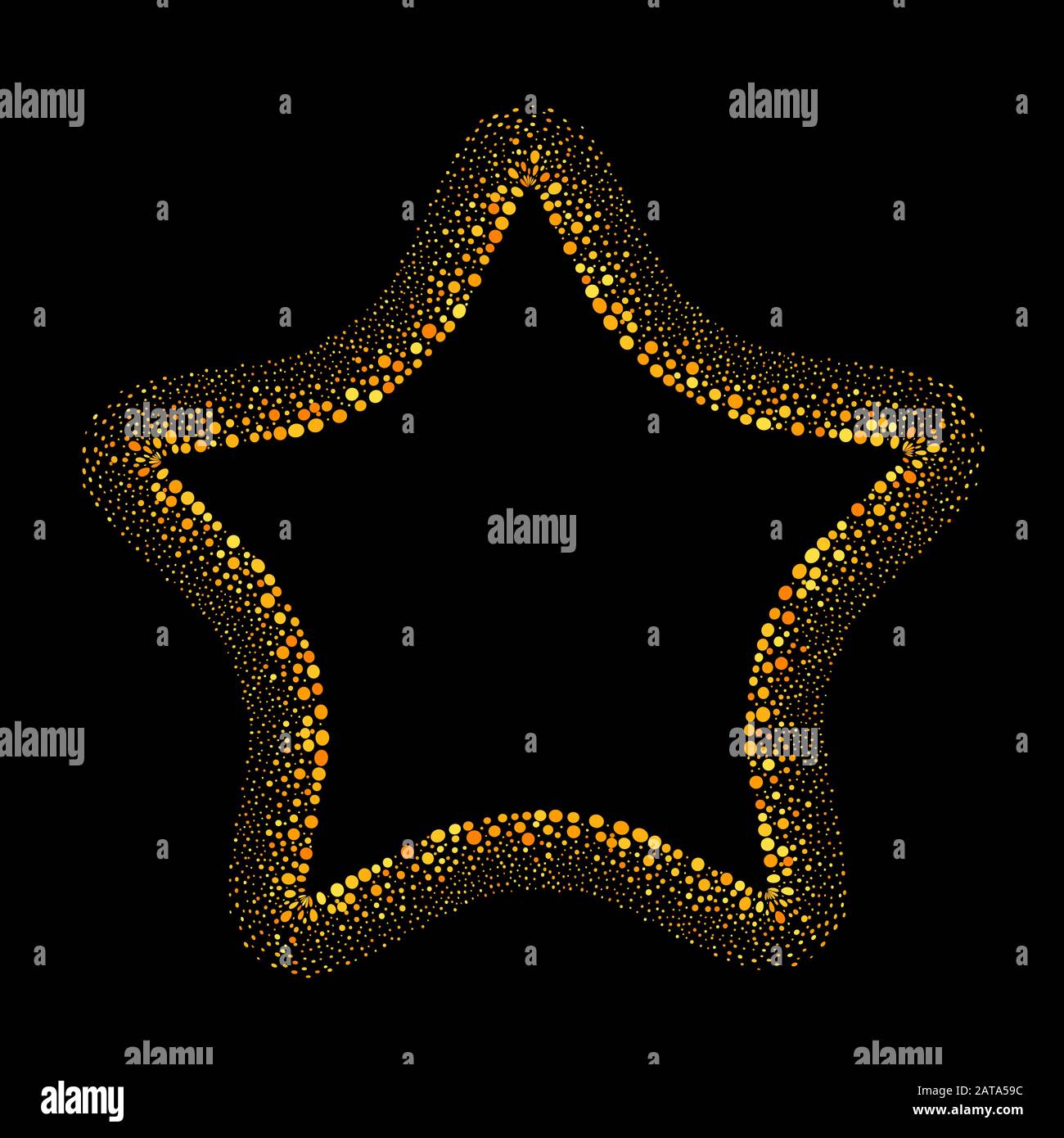Cadre Starfish doré à grain vectoriel Illustration de Vecteur