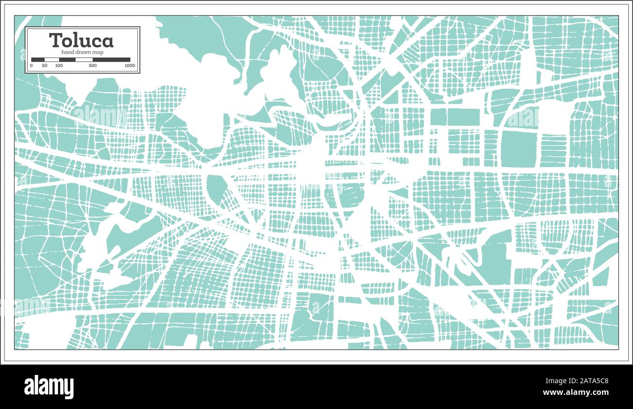 Toluca Mexico City Map Dans Retro Style. Carte Des Contours. Illustration Vectorielle. Illustration de Vecteur