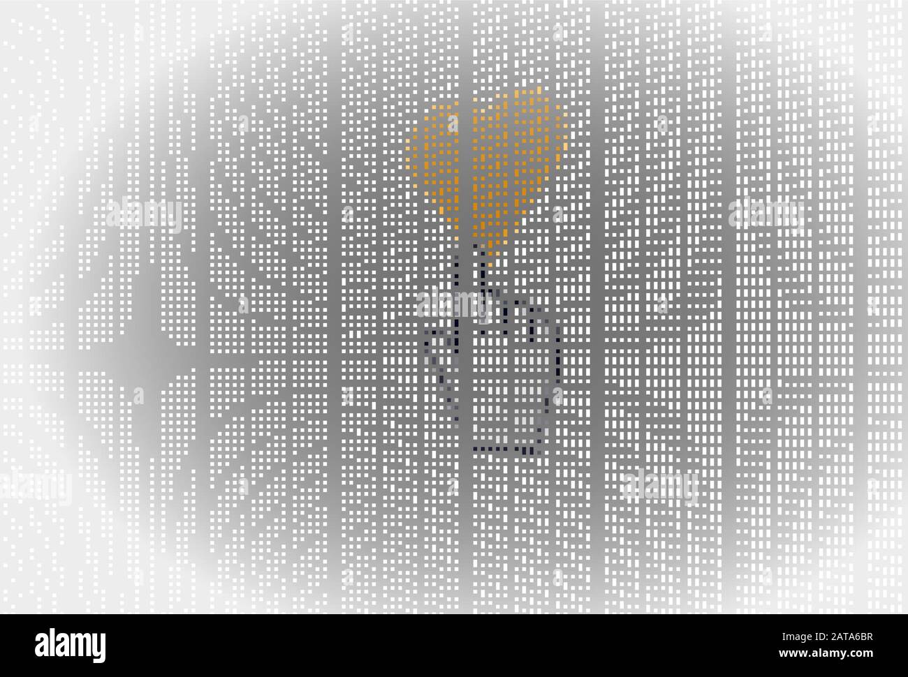 Gros Plan Curseur À La Main Et Comme Icône Coeur Sur L'Écran Lcd De L'Ordinateur Arrière-Plan Pixel - Vector Macro Image Digital Concept Illustration de Vecteur