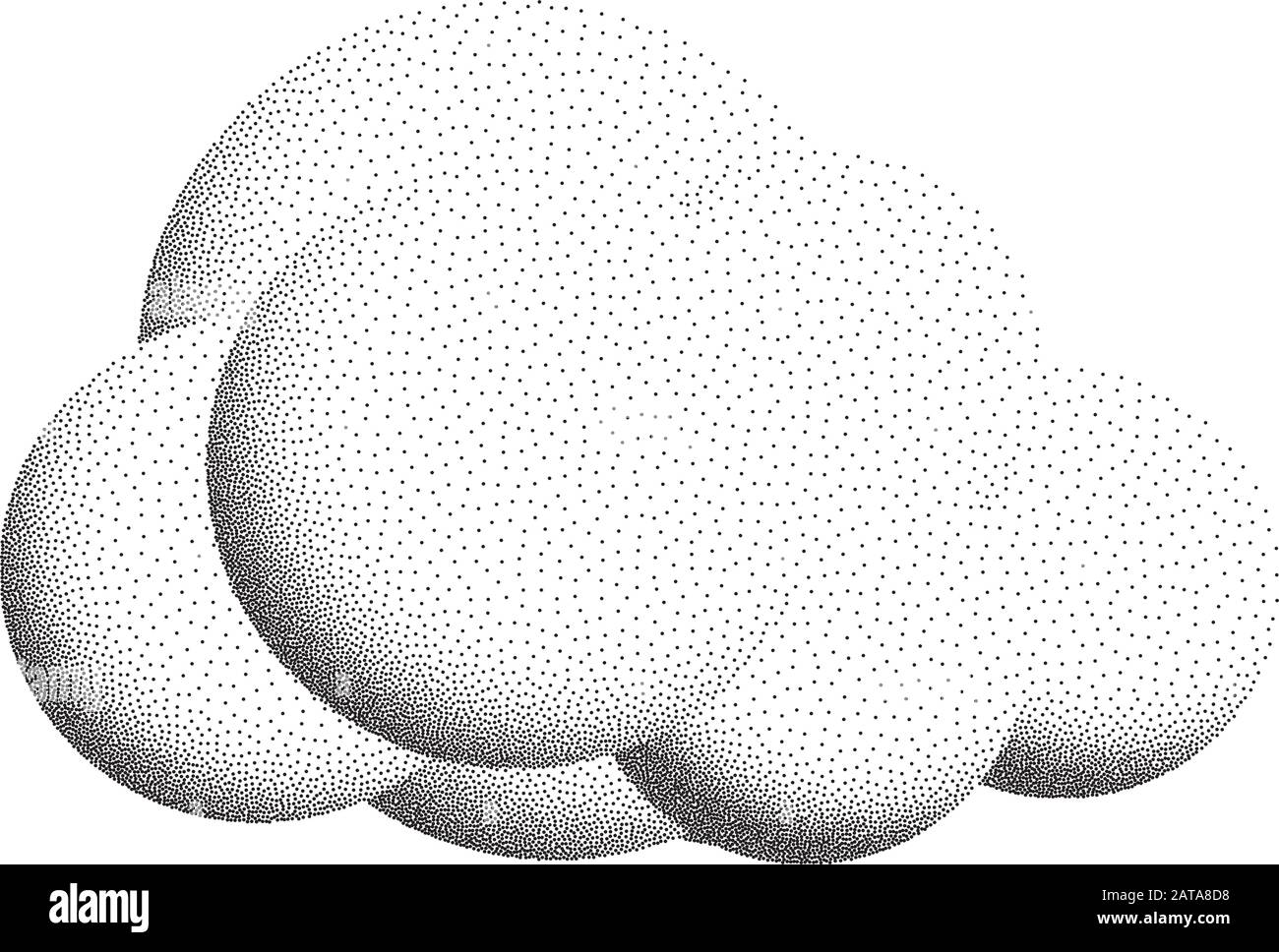 Vector Halftone Stippled Cute Cloud Illustration - Simple Cloud Pour Prévisions Météo Et Autres Projets De Conception Illustration de Vecteur