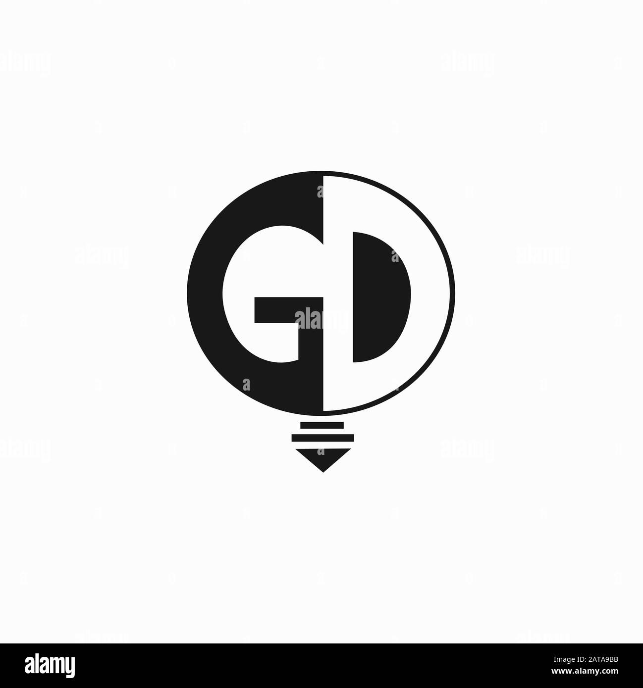 Première lettre gd ou dg modèle de conception de vecteur de logo Illustration de Vecteur