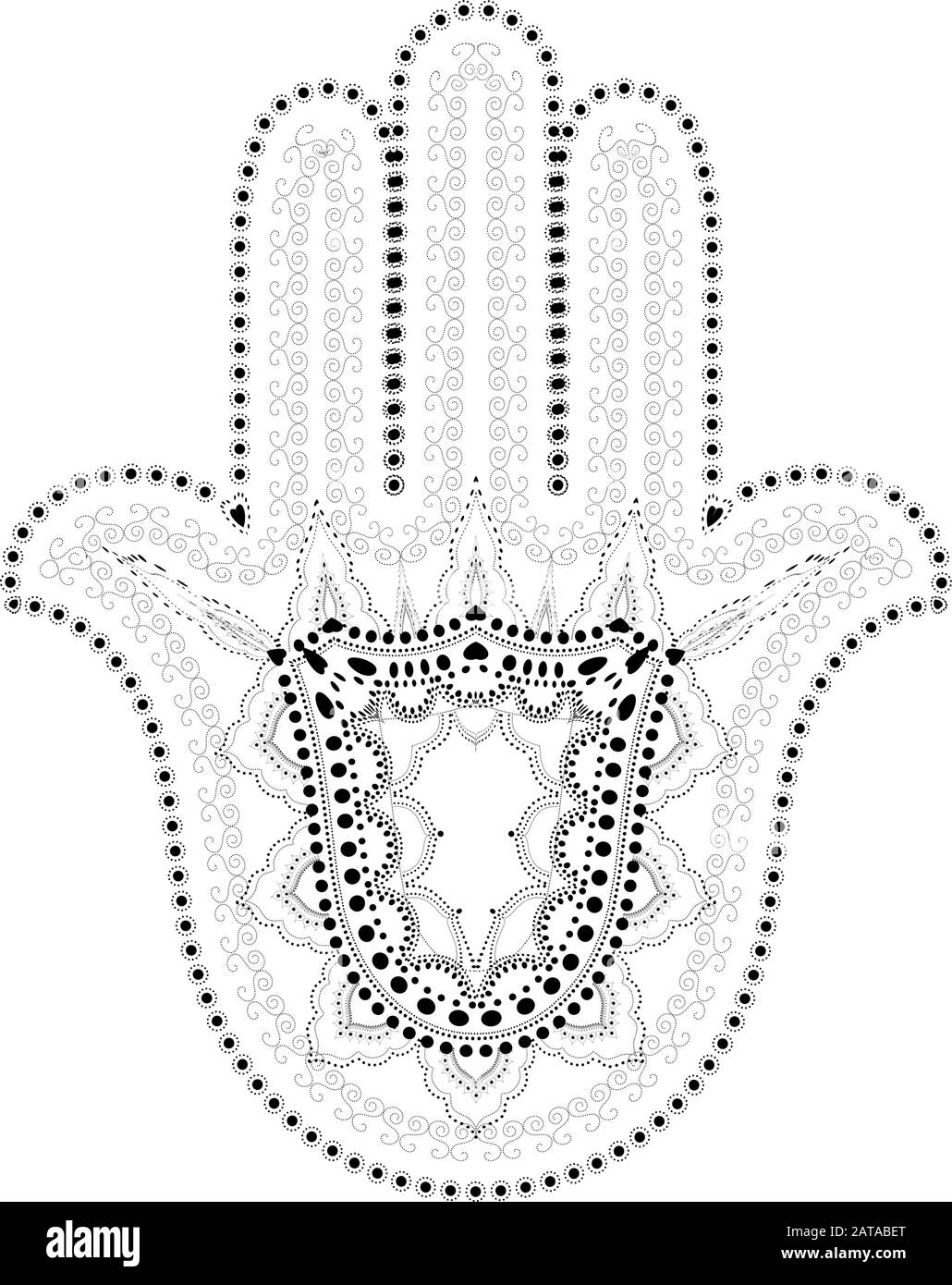 Sapin Musulman - Symbole De La Main Vector Hamsa - Main De Fatima Illustration de Vecteur