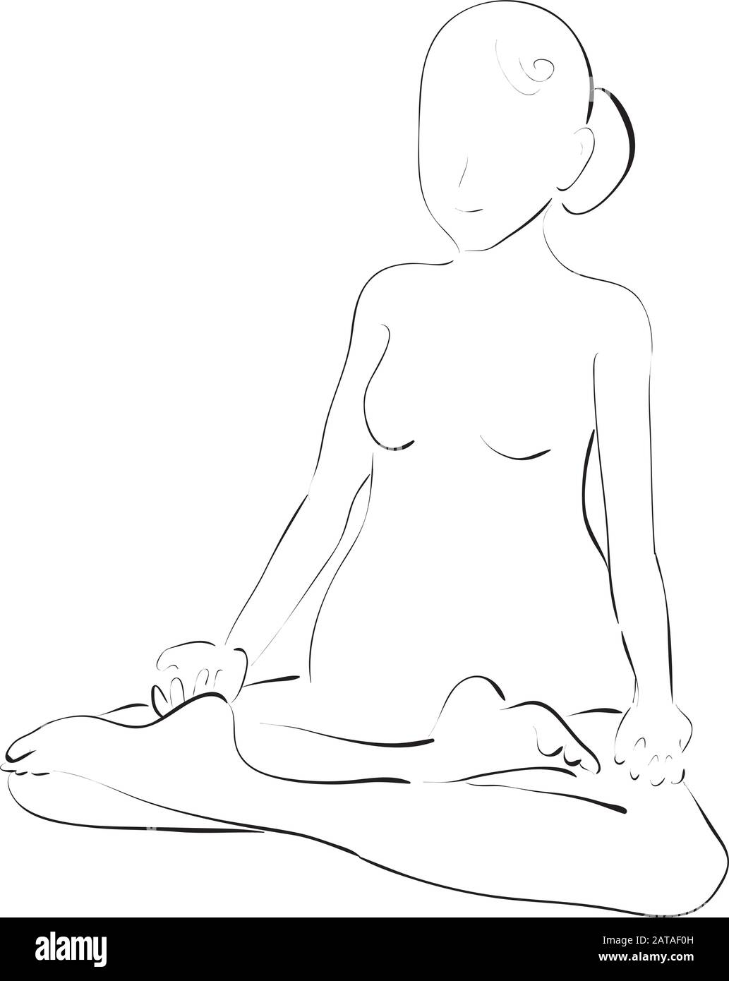 Exercice Lotus Asana Pour Femmes Enceintes - Esquisse Dessinée À La Main Vectorielle Illustration de Vecteur