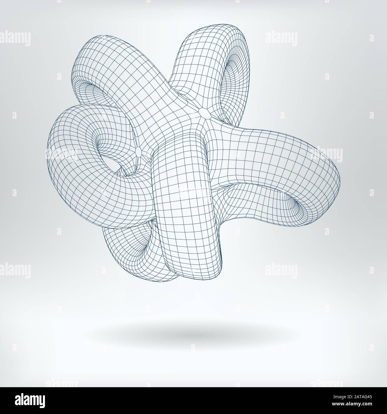 Modèle Vectoriel 3d Lobachevsky Géométrie Icône Concept - Image Hypertorus Géométrique Non Euclidienne Illustration de Vecteur