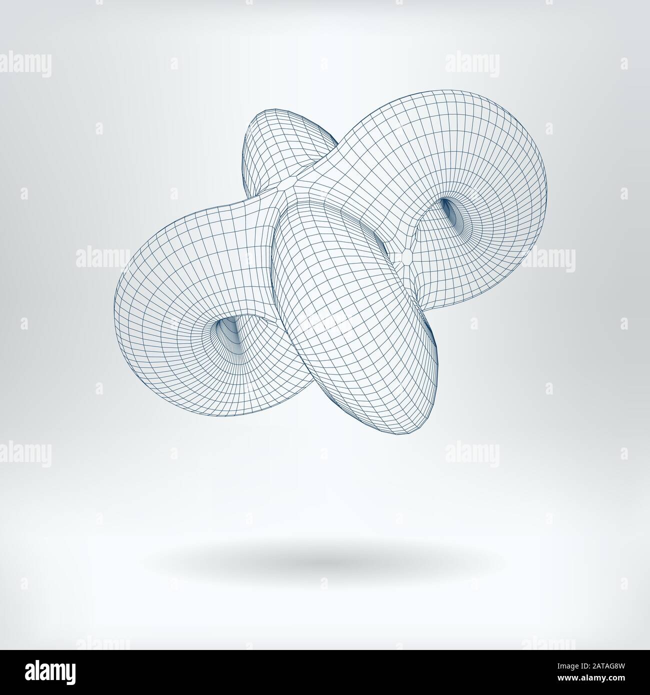 Icône De Concept Géométrique Non Euclidien Du Modèle Vectoriel En 3 Dimensions - Image Toroïde À Faible Teneur En Poly Illustration de Vecteur