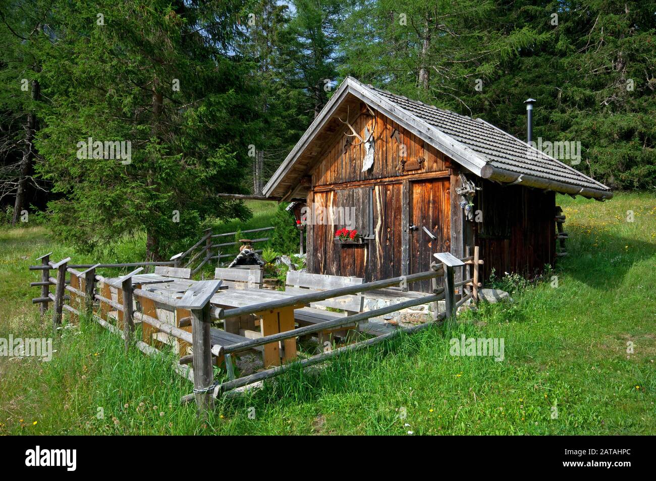 Cabane Alpine Dans La Vallée D'Anterselva (Antholzertal), Osttirol, Trentin-Haut-Adige, Italie Banque D'Images