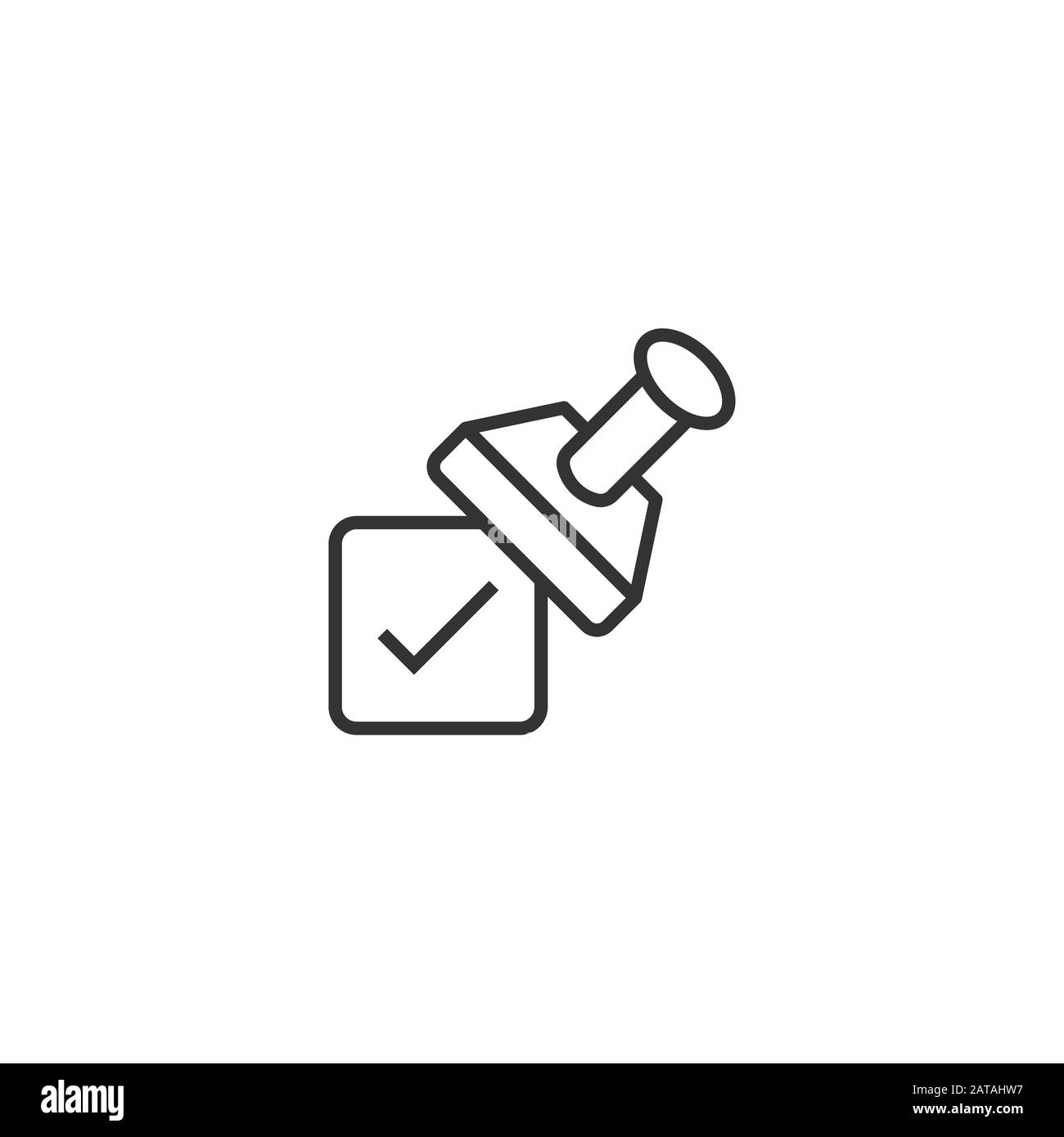 Approuver l'icône d'embouti en style plat. Accepter la coche illustration vectorielle sur fond blanc isolé. Concept commercial de choix d'approbation. Illustration de Vecteur