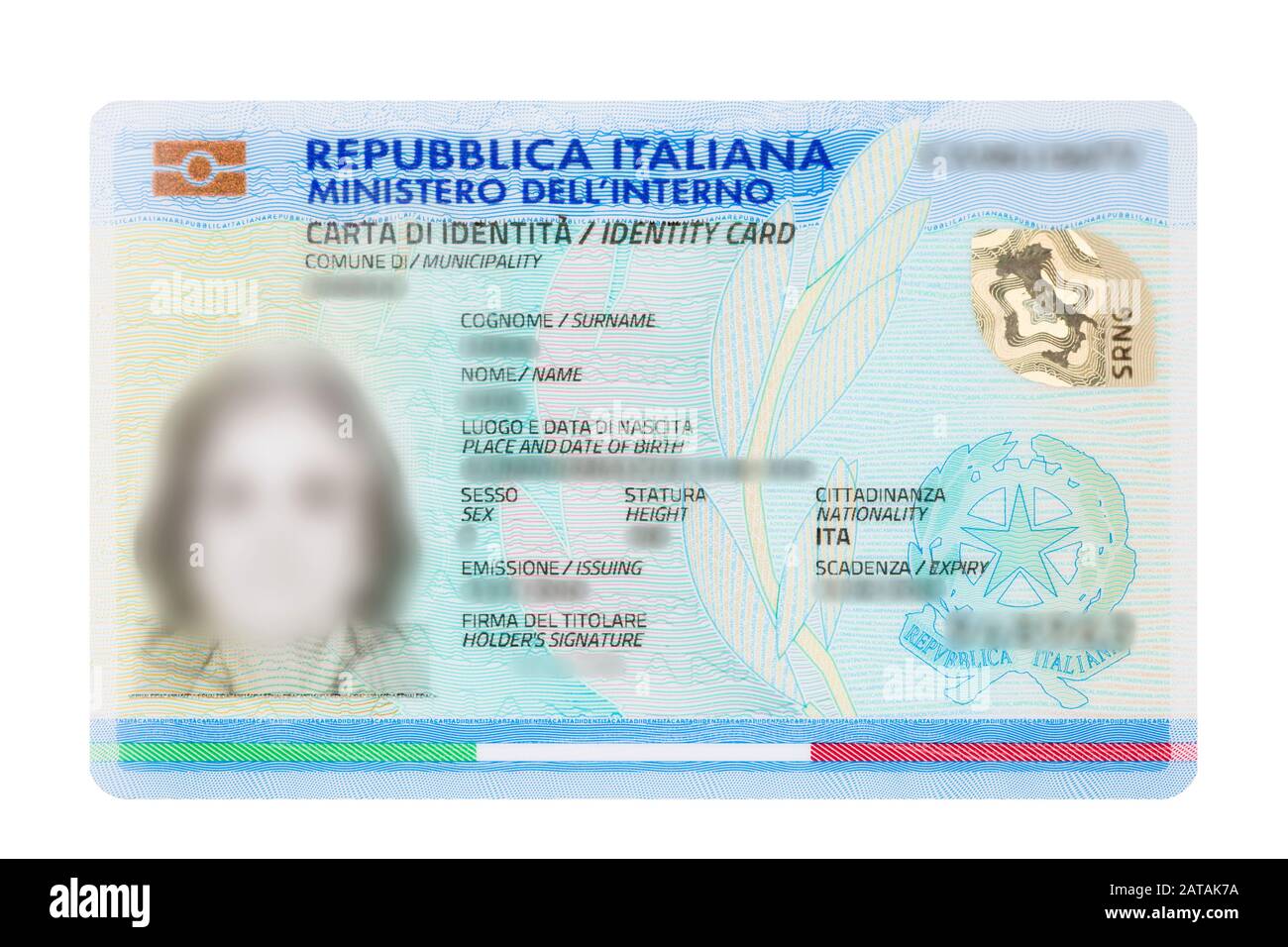 Carte d'identité italienne Banque D'Images