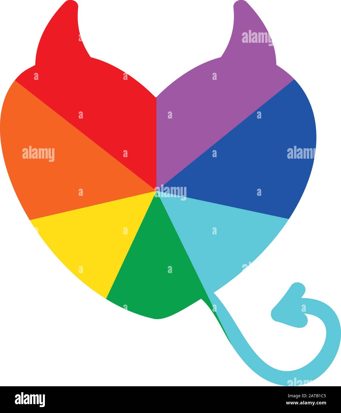 Arc-En-Ciel Avec Icône De Vecteur Plat De Queue Et De Cornes Pour Impression Dans Le Sens Inverse Des Aiguilles D'Une Montre G Illustration de Vecteur