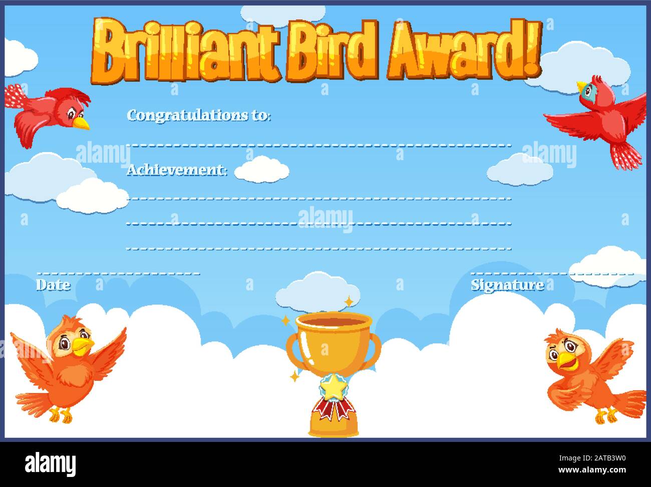 Mod le De Certificat Pour Le Prix Brillant Avec Les Oiseaux Volant En mod-le-de-certificat-pour-le-prix-brillant-avec-les-oiseaux-volant-en