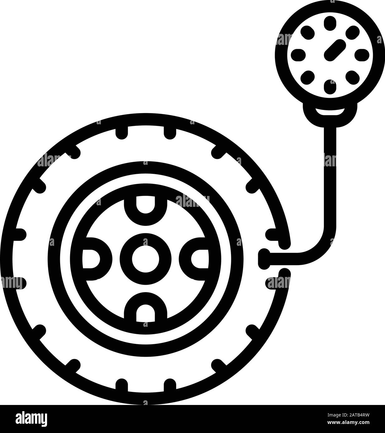 Icône d'indicateur de bande de roulement des pneus, style de contour Illustration de Vecteur