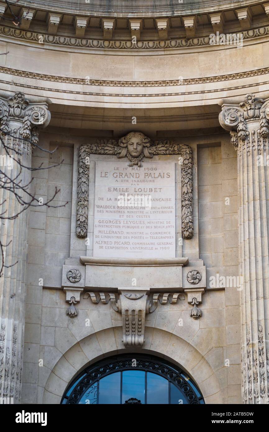 Entrée secondaire du Grand Palais à Paris Banque D'Images