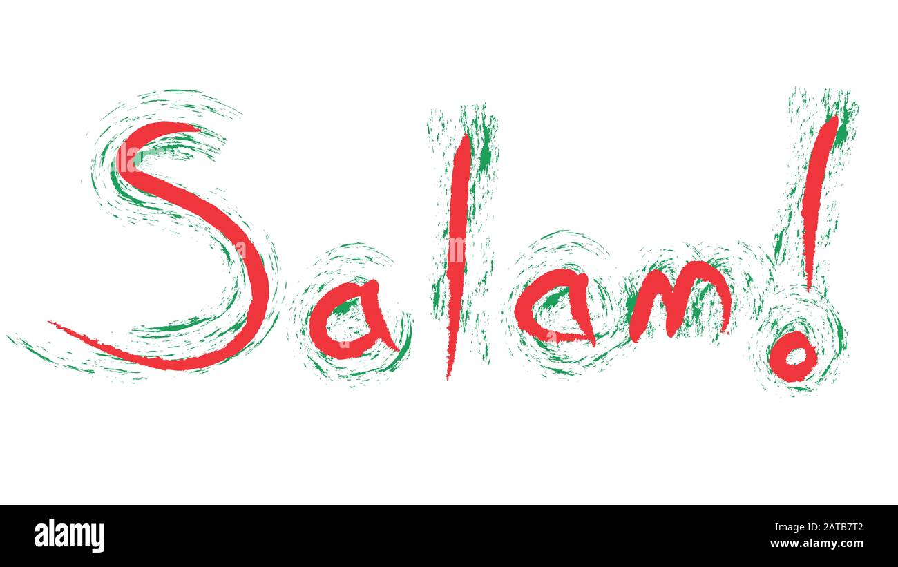 Salam ! signifie bonjour en langue persane. Écriture à la main avec des  couleurs de drapeau persan Photo Stock - Alamy
