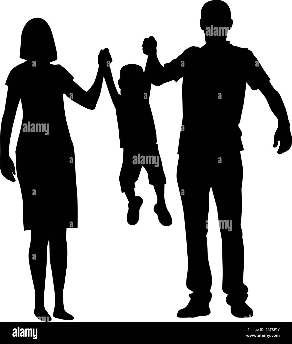 Illustration vectorielle d'une famille. Silhouette du père et de la mère et du fils Illustration de Vecteur