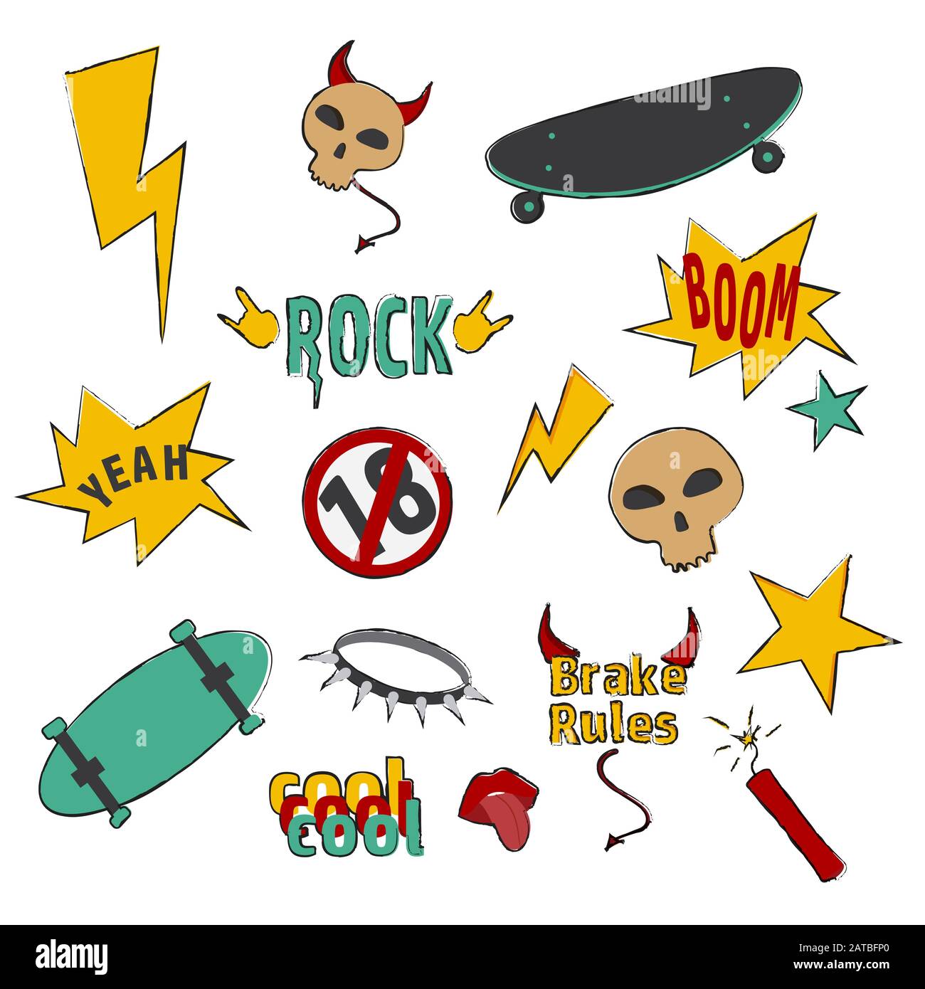 Ensemble d'éléments de gribouille frais dessinés à la main illustration vectorielle isolée sur fond blanc Illustration de Vecteur