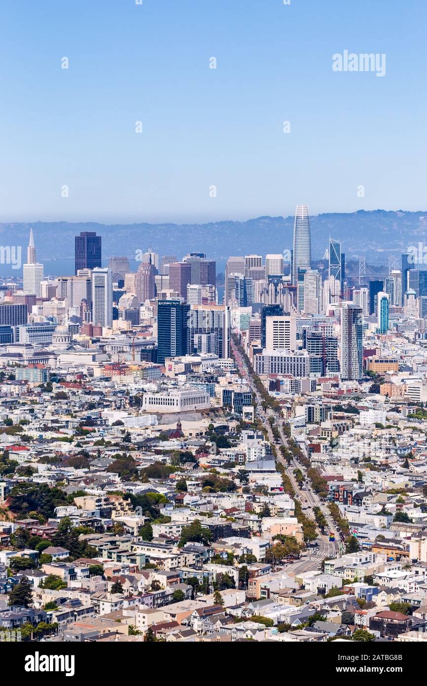 Vue panoramique sur le centre-ville de San Francisco, Californie Banque D'Images