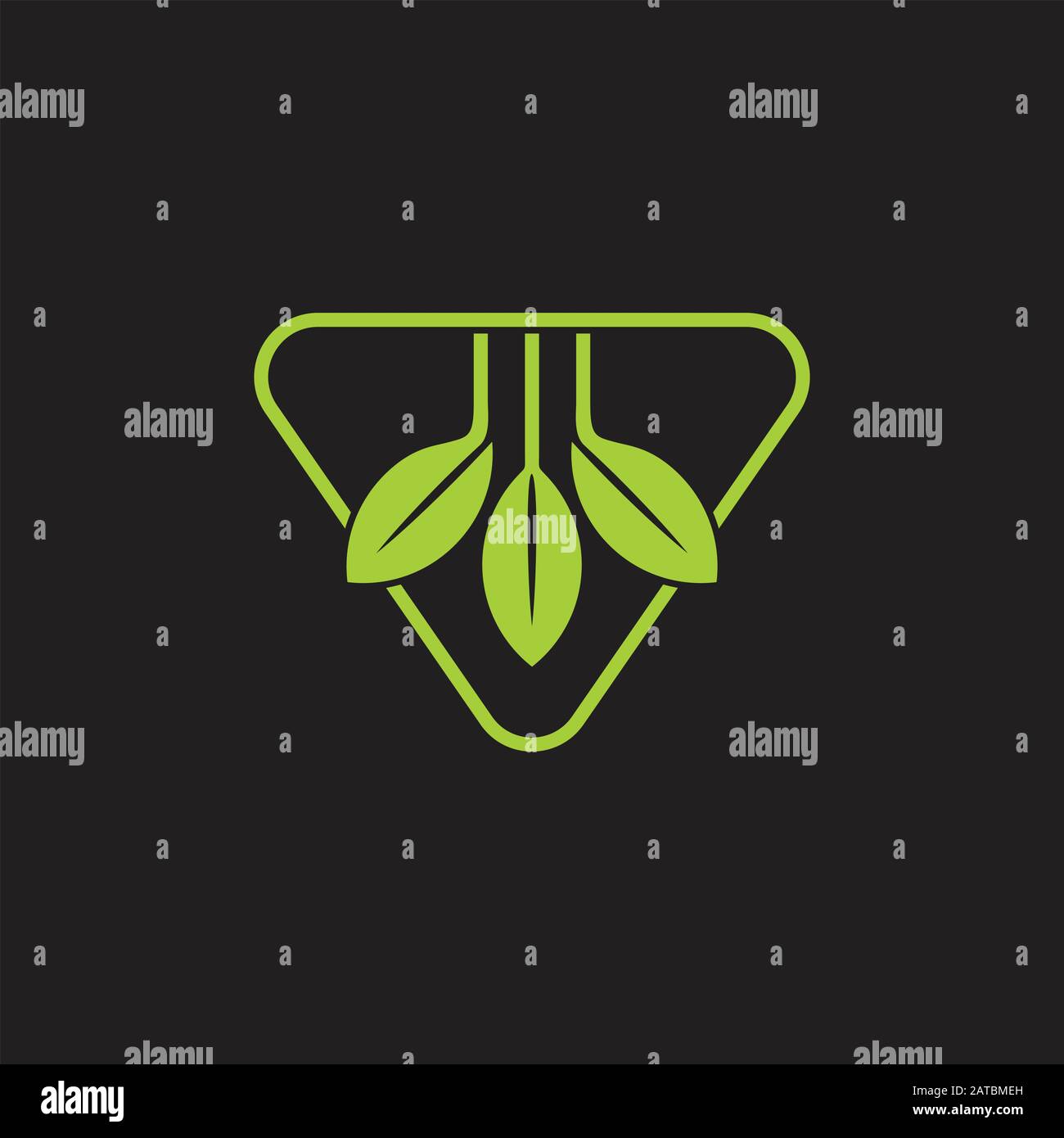 vecteur de logo de feuille géométrique triangulaire simple Illustration de Vecteur