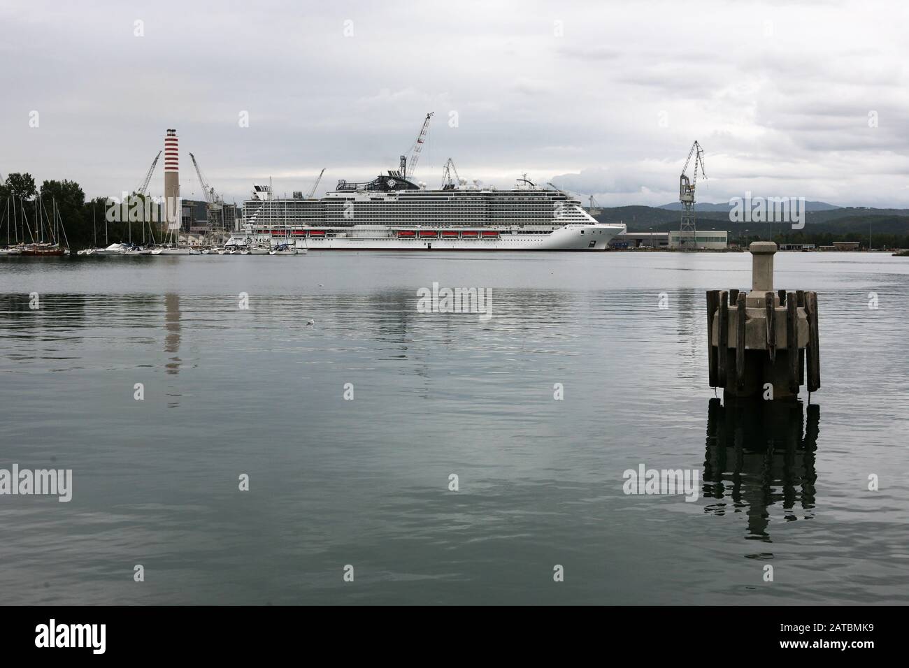 'SC Seaside', le plus grand navire de croisière jamais construit par la Cantiere Navale Fincantieri, Monfalcone, Friuli-Venezia Giulia, Italie. Banque D'Images