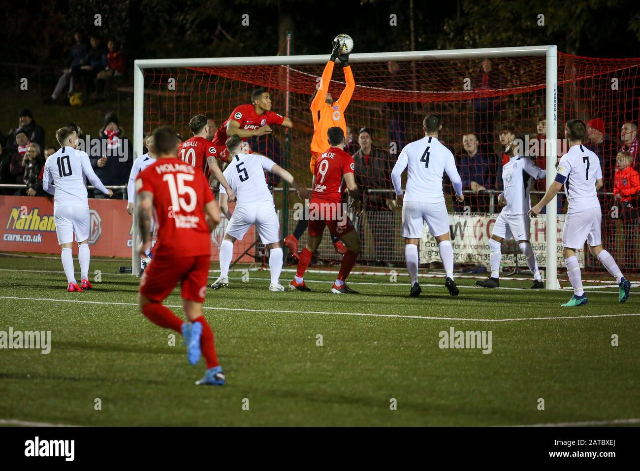 NEWTOWN, ROYAUME-UNI. 01 février 2020. Connah's Quay Nomads battant STM Sports pendant la finale de la coupe Nathaniel MG au parc Latham à Newtown. Crédit Photo : Matthew Lofthouse/Alay Live News Banque D'Images