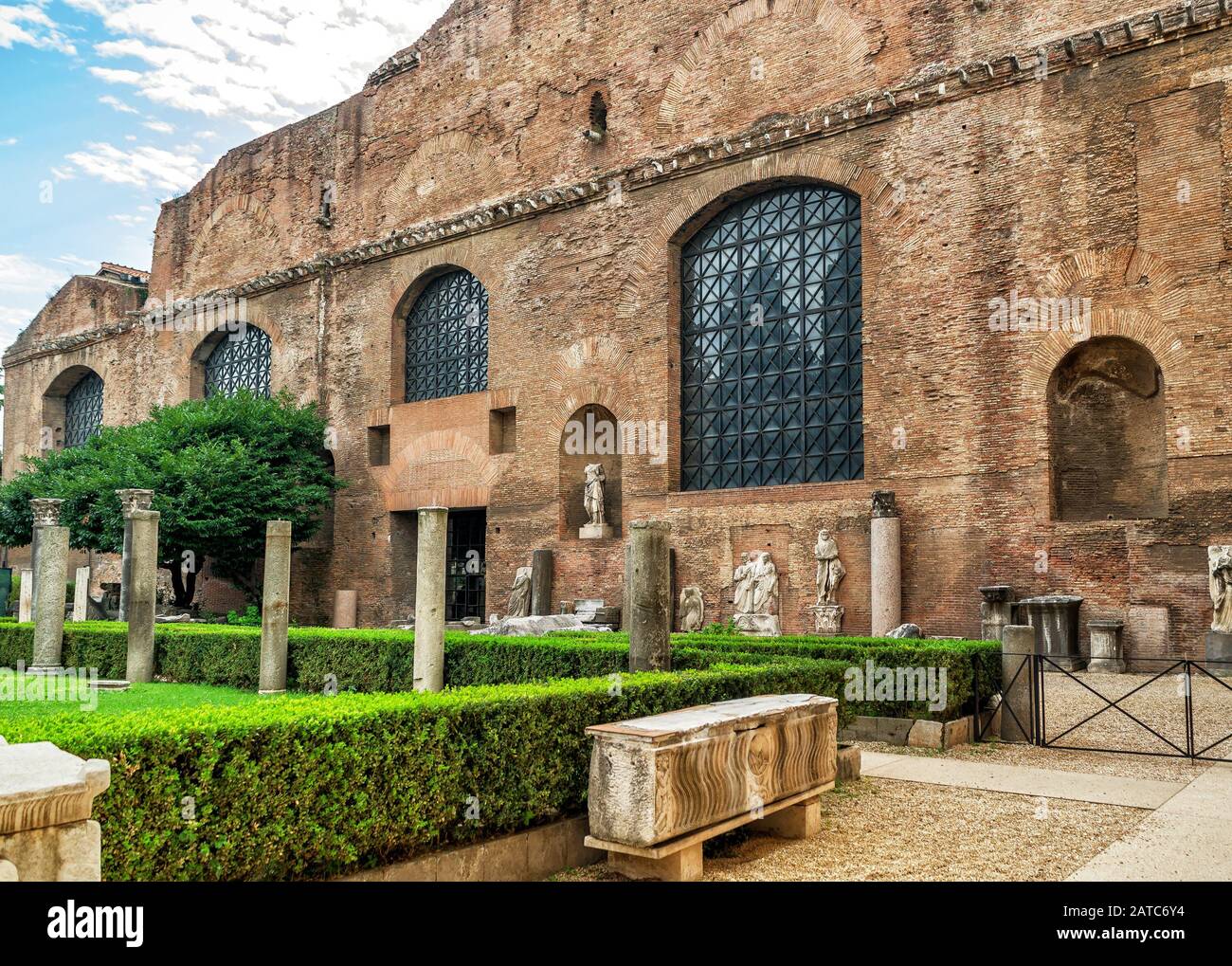 Ruines des bains de Dioclétien (Thermae Dioclétiani) à Rome, Italie Banque D'Images