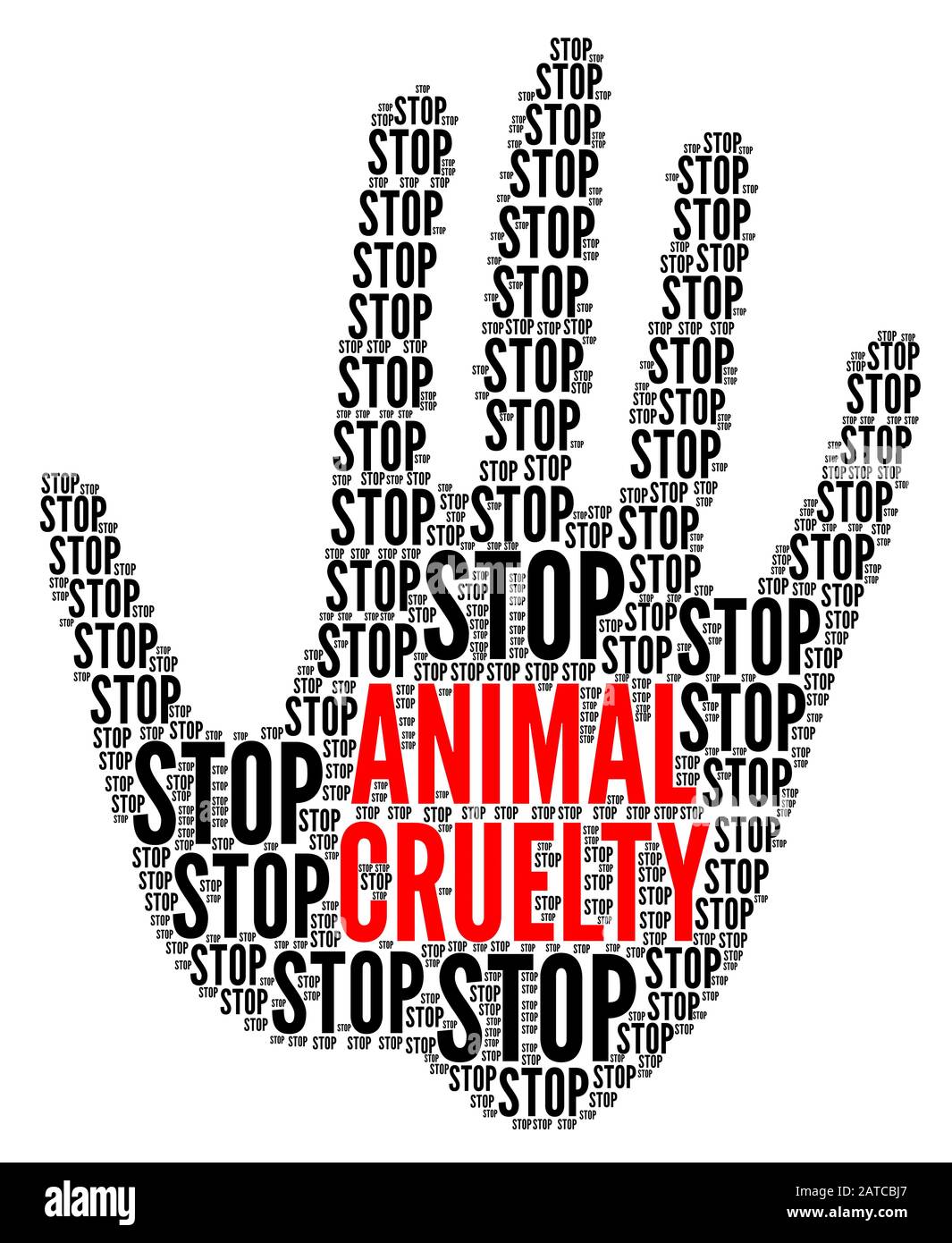 Symbole d'arrêt de la cruauté envers les animaux Banque D'Images