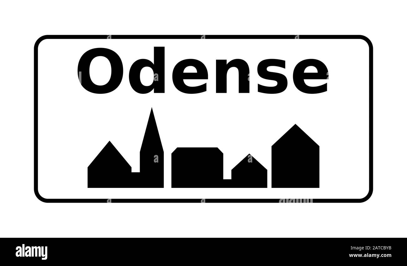 Inscrivez-vous sur la ville d'Odense au Danemark Banque D'Images
