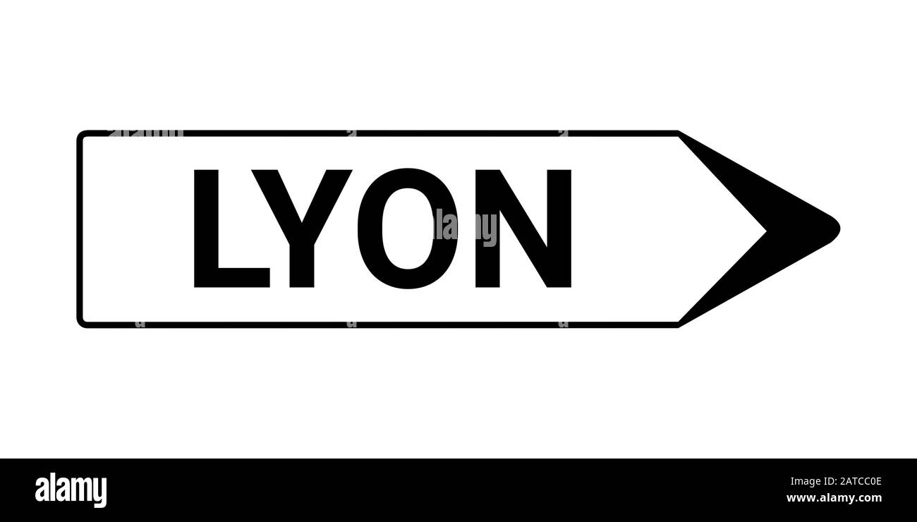 Lyon direction et signalisation routière Banque D'Images