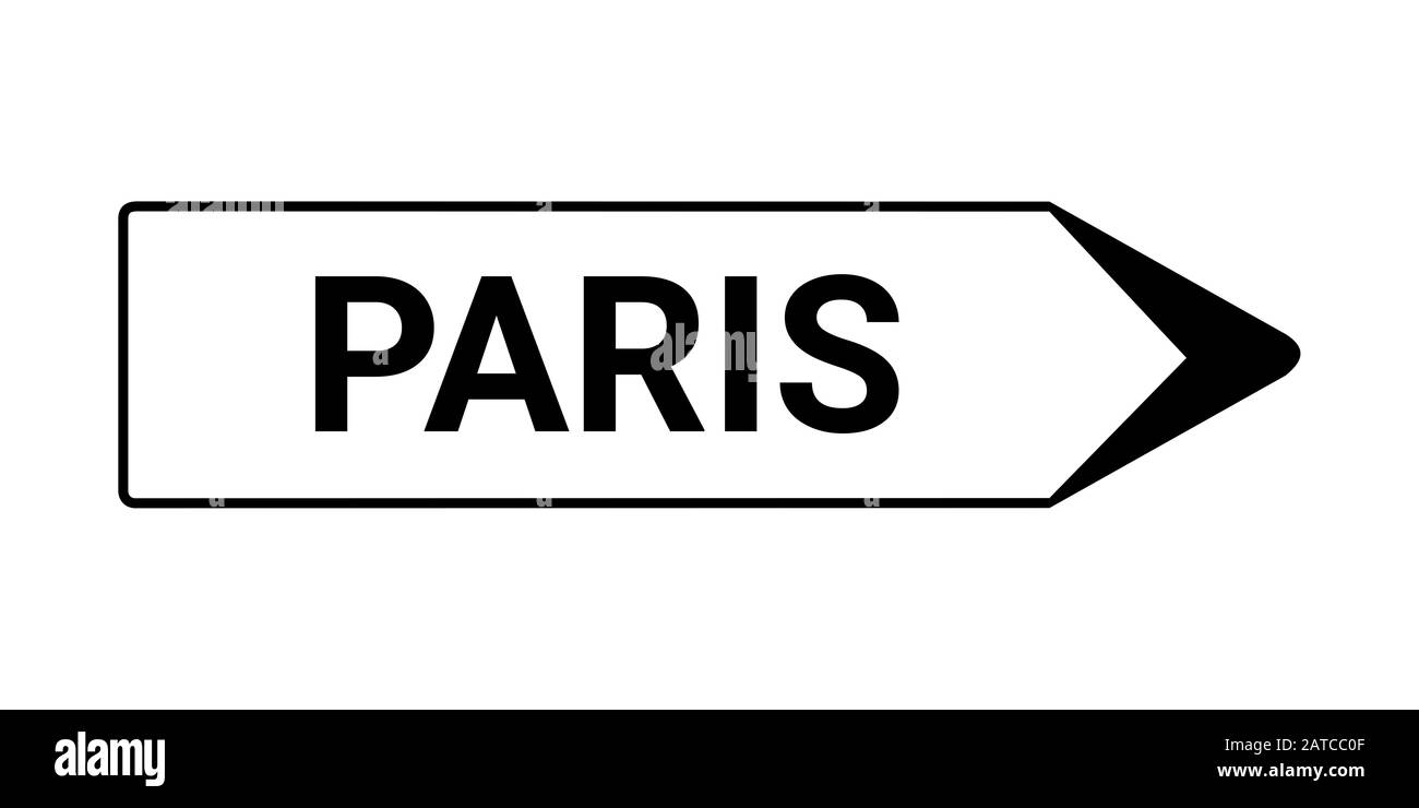 Direction Paris et signalisation routière Banque D'Images