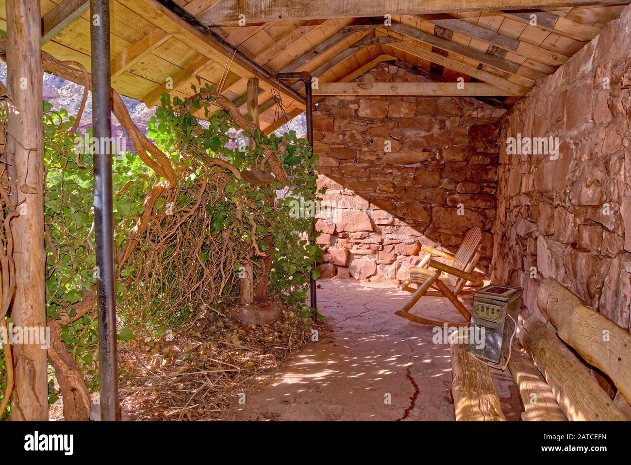 Santa Maria Spring Rest House, Hermit Trail, Grand Canyon National Park, Arizona, États-Unis Banque D'Images