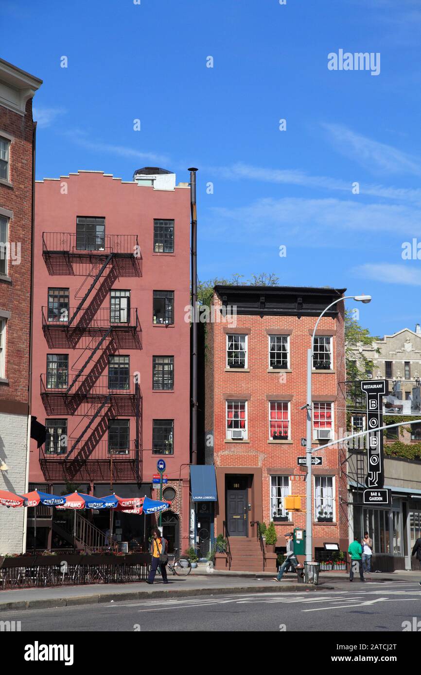 Scène de rue, Greenwich Village, West Village, à Manhattan, New York City, USA Banque D'Images