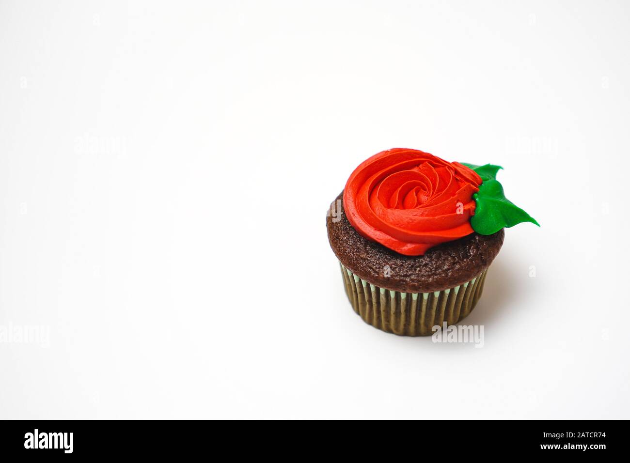 Cupcake décoré comme une rose Banque D'Images