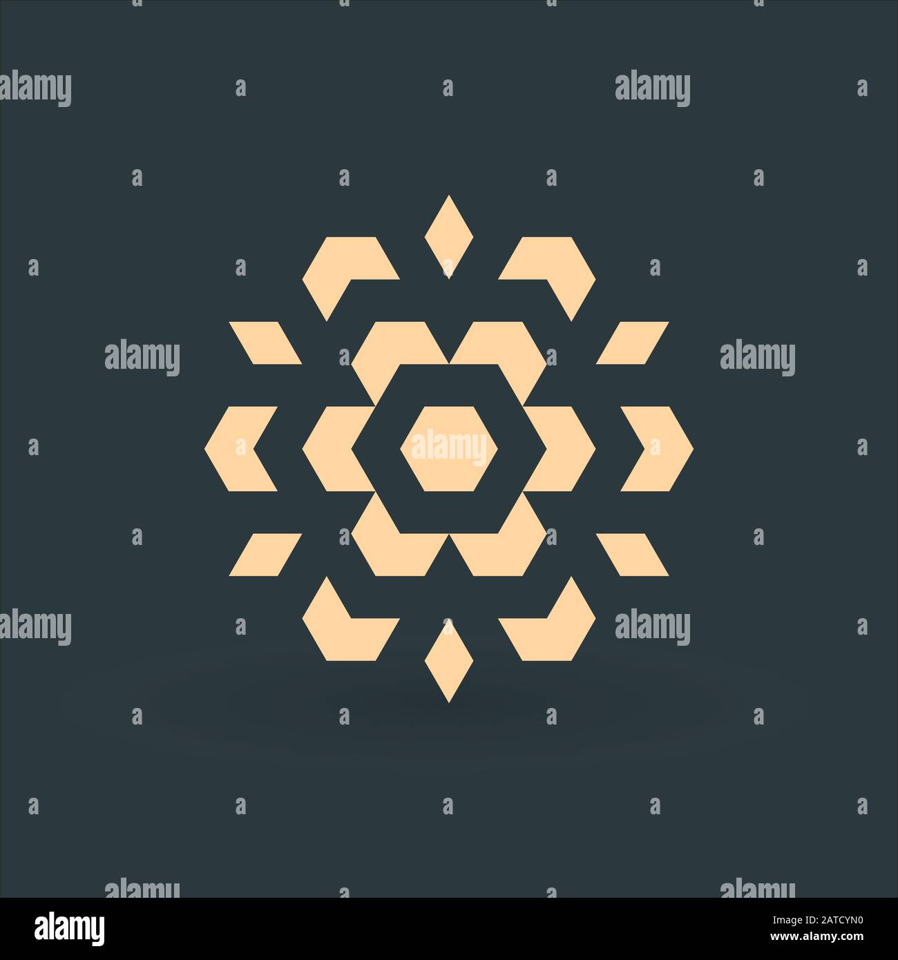 Fleur géométrique de vie, géométrie sacrée. Ornement de fleur de Lotus. Symbole ésotérique ou spirituel isolé sur l'illustration de vecteur vert d'arrière-plan Illustration de Vecteur