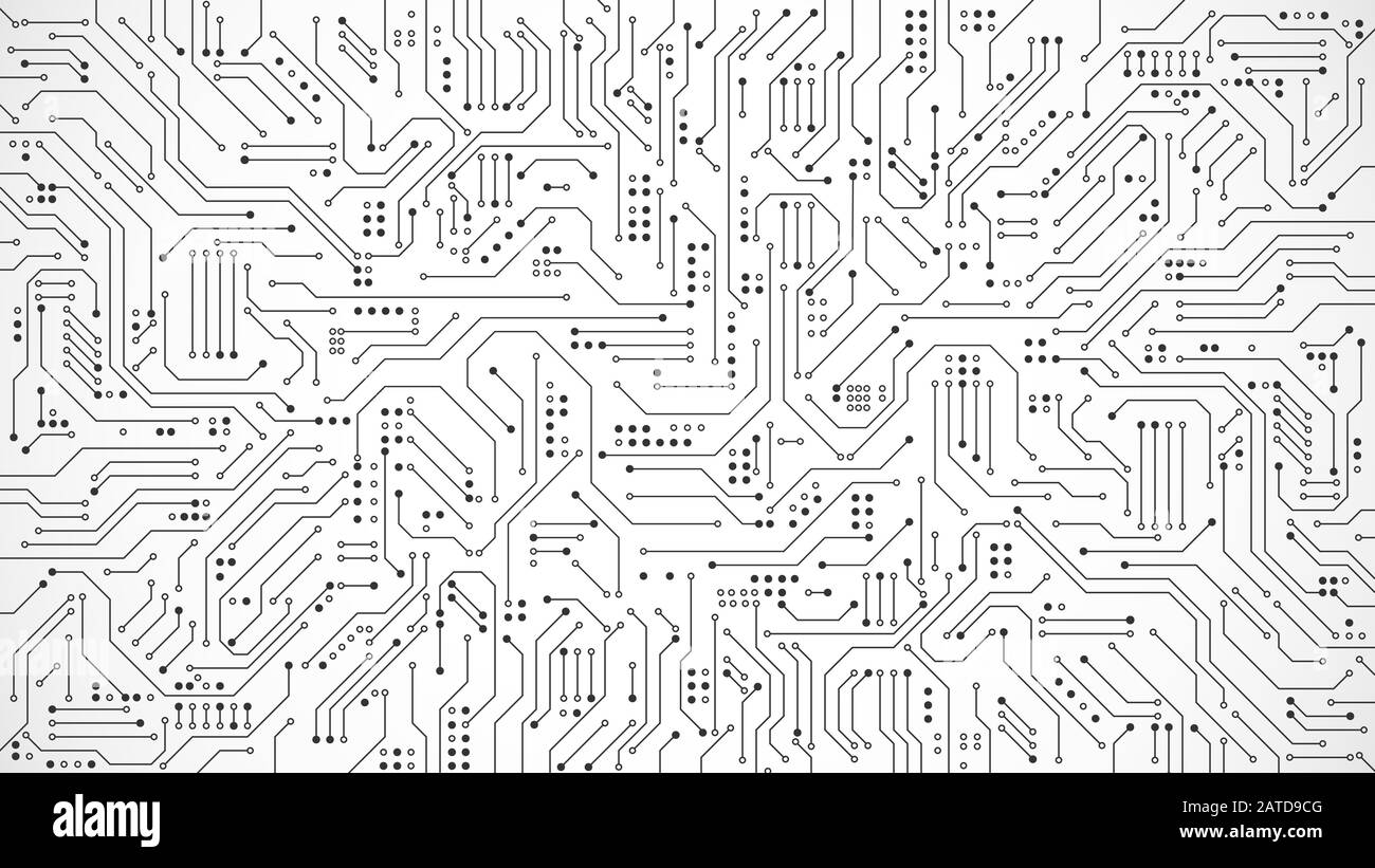 Texture de la carte de circuits imprimés pour la bannière ou l'affiche. Contexte technologique abstrait. Connexion et lignes de la carte mère électronique. Illustration vectorielle Illustration de Vecteur