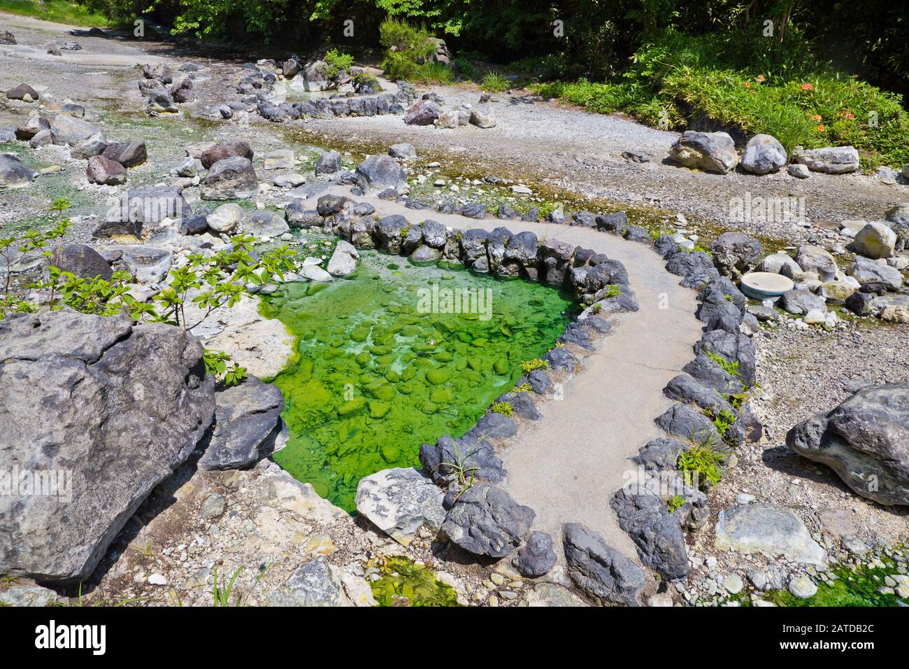 Sainokawara Kasatzu au parc Onsen, préfecture de Gunma, Japon Banque D'Images