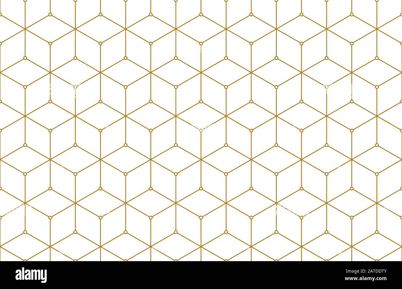 Lignes d'or, hexagones, rhombs et nœuds modèle transparent. Texture géométrique abstraite répétée avec des formes hexagonales qui s'entrecroisent. Dos de couleur or Illustration de Vecteur