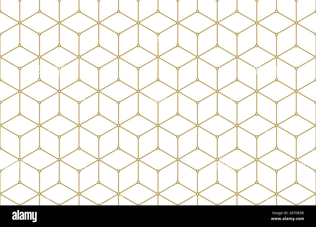 Lignes d'or, hexagones, rhombs et nœuds modèle transparent. Texture géométrique abstraite répétée avec des formes hexagonales qui s'entrecroisent. Dos de couleur or Illustration de Vecteur