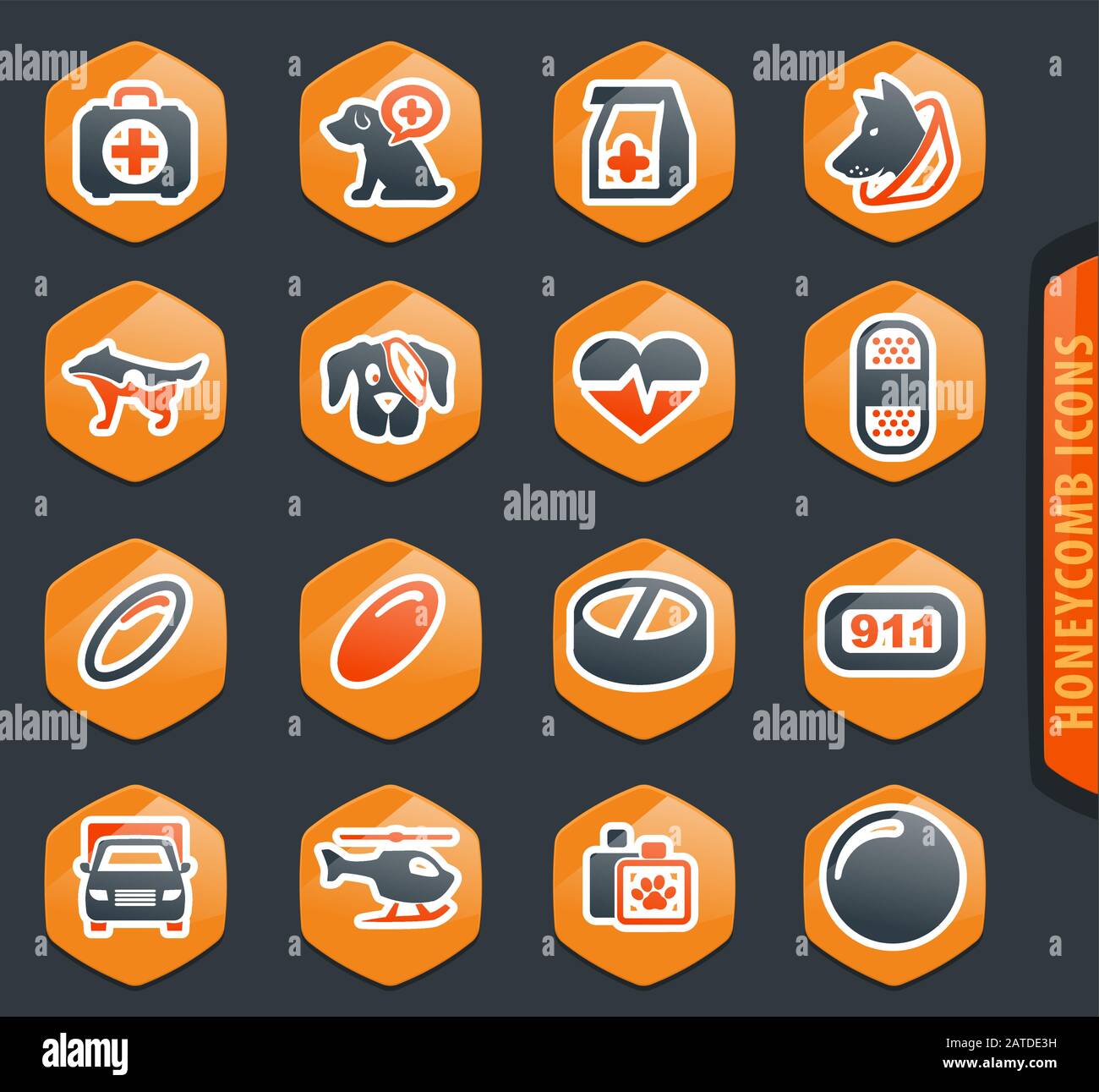 Clinique Vétérinaire icons set Illustration de Vecteur