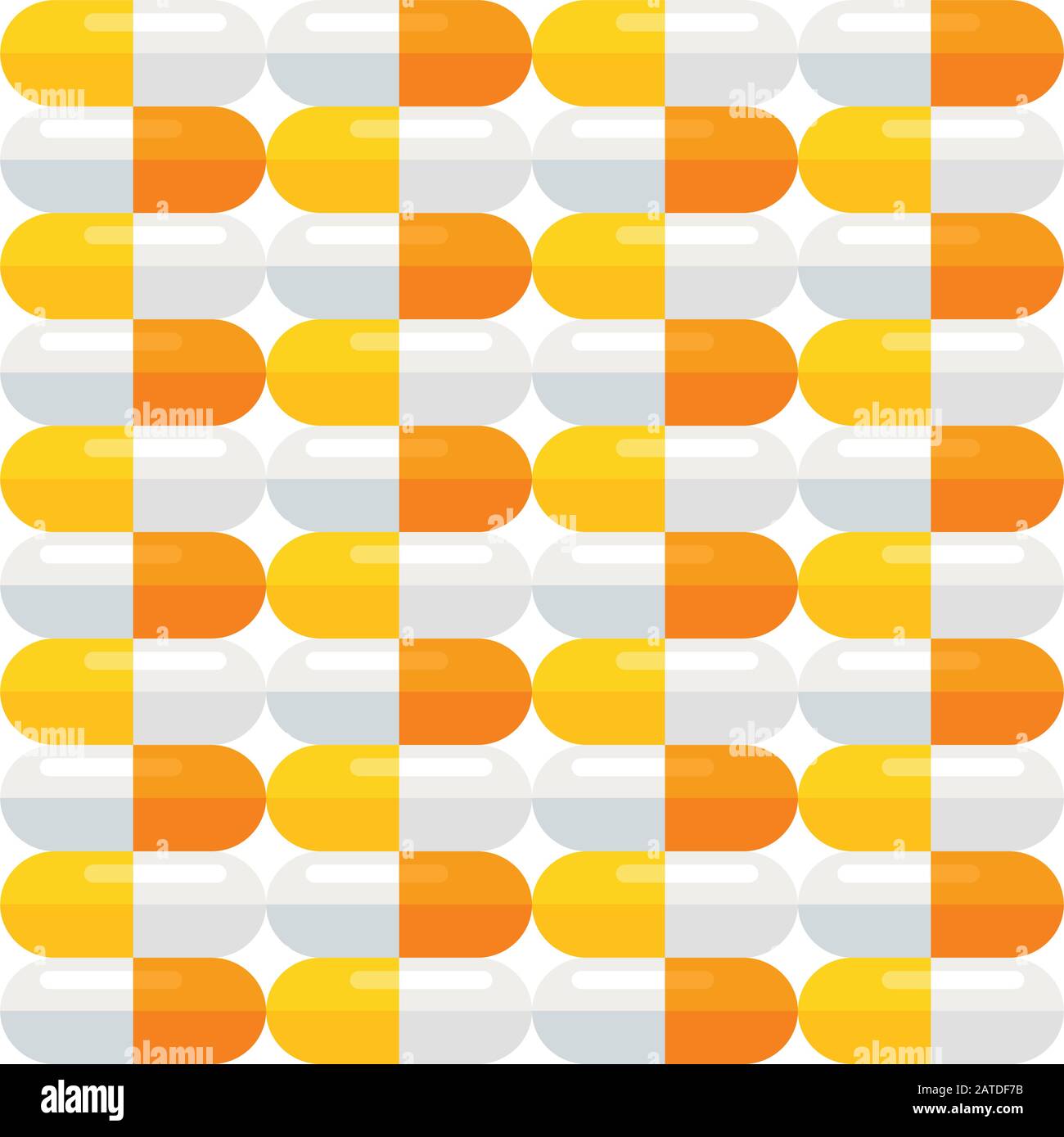 Pharmacologie modèle homogène. Pillules médicales emballage continu arrière-plan. Texture stylisée des comprimés de médicament. Illustration vectorielle des soins de santé dans E Illustration de Vecteur