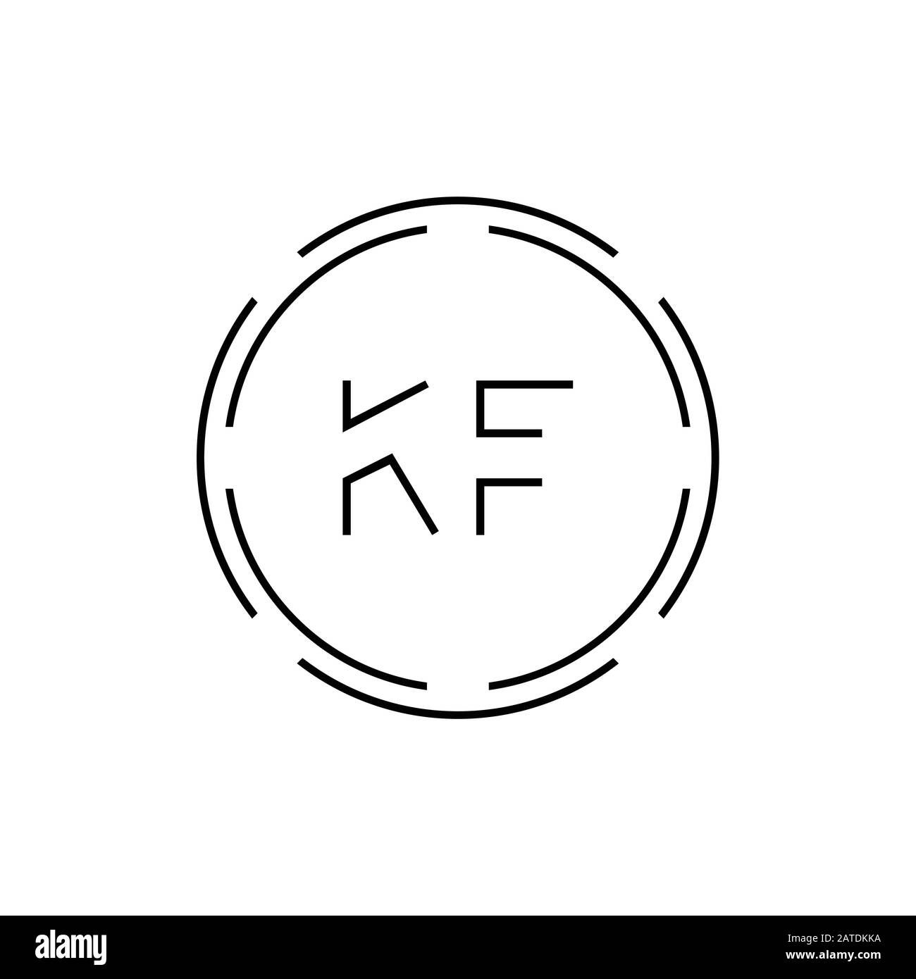 Modèle vectoriel de conception de logo KF de l'alphabet initial. Lettre Abstraite Kf Logo Lié Illustration de Vecteur