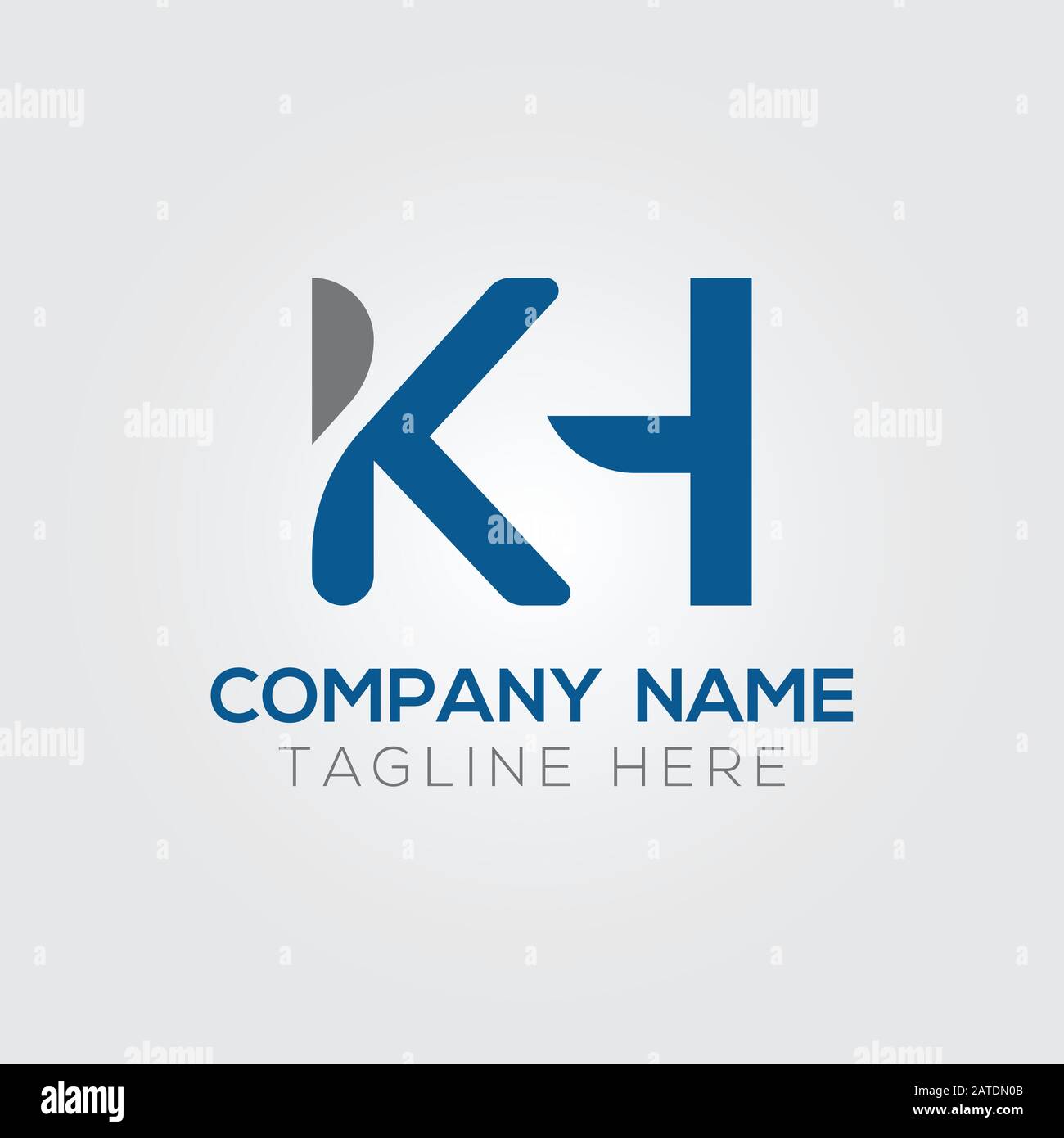 Modèle vectoriel de conception de logo KH de l'alphabet initial. Lettre Abstraite Logo Lié Kh Illustration de Vecteur