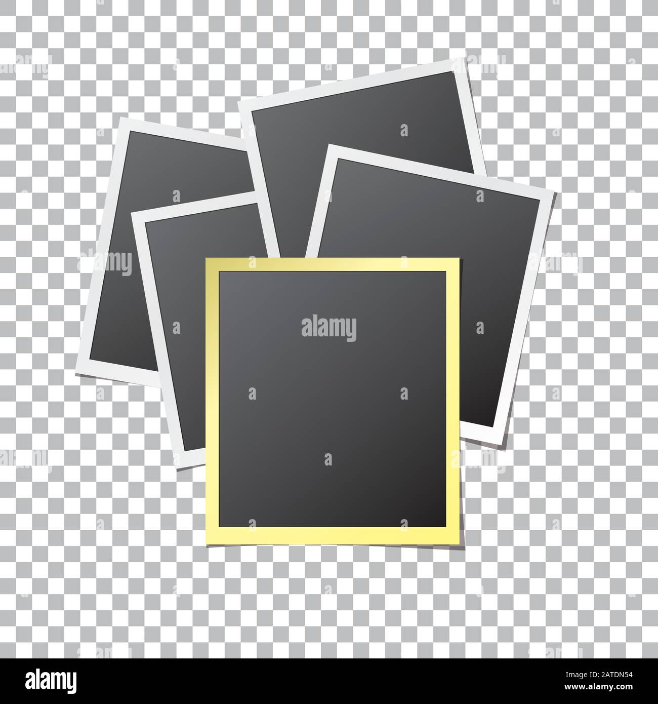 Cinq cadres photo en papier aux couleurs blanches et dorées sont isolés.  Modèle de diapositive réaliste avec espace vide pour votre image. Eps10 i  de vecteur détaillé Image Vectorielle Stock - Alamy