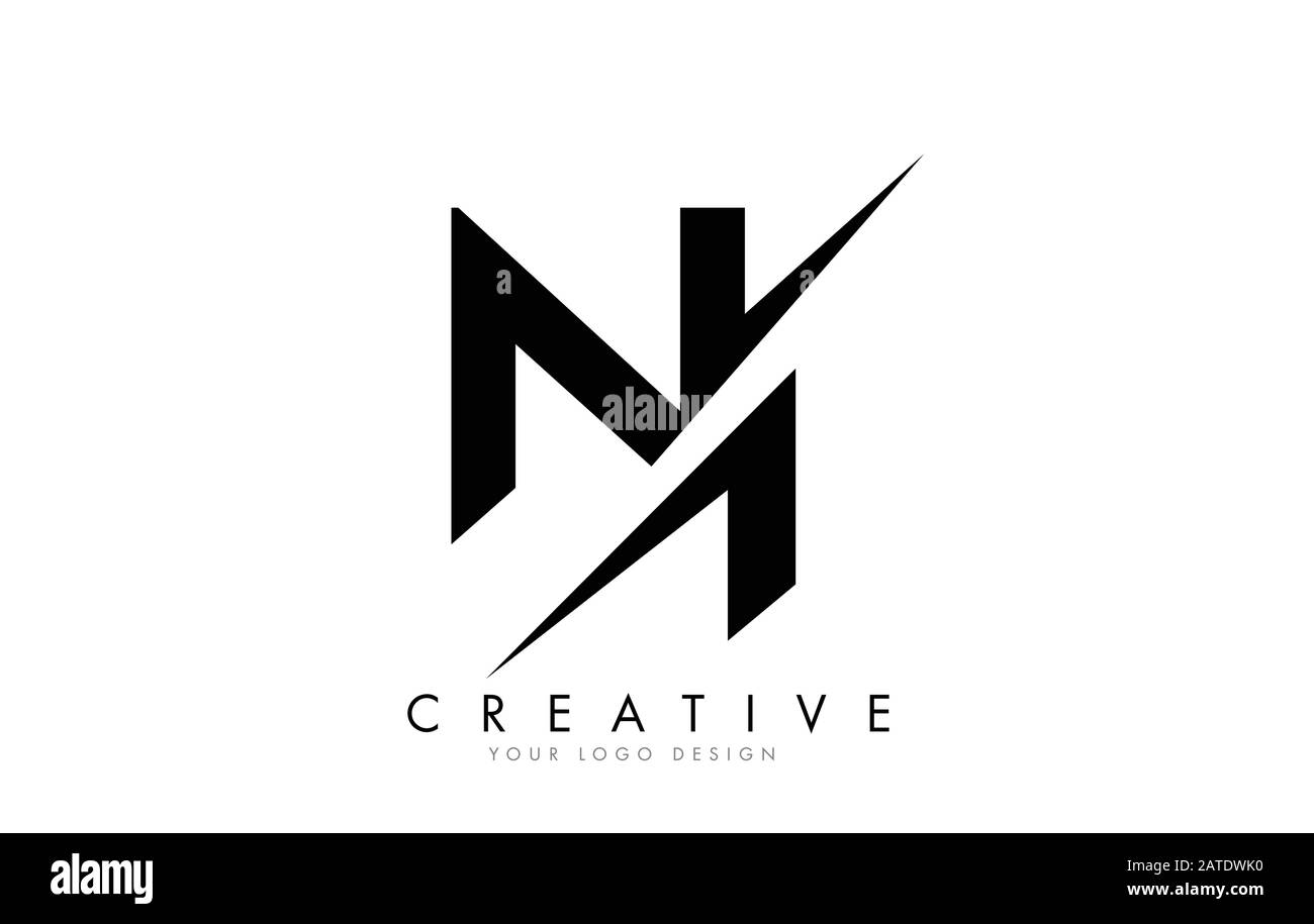 Logo ni N i Letter Design avec une découpe créative. Logo créatif... Illustration de Vecteur