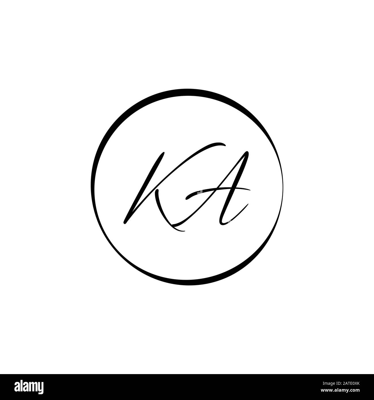 Modèle vectoriel de conception de logo KA lettre initiale. Lettre Abstraite Ka Linked Logo Design Illustration de Vecteur