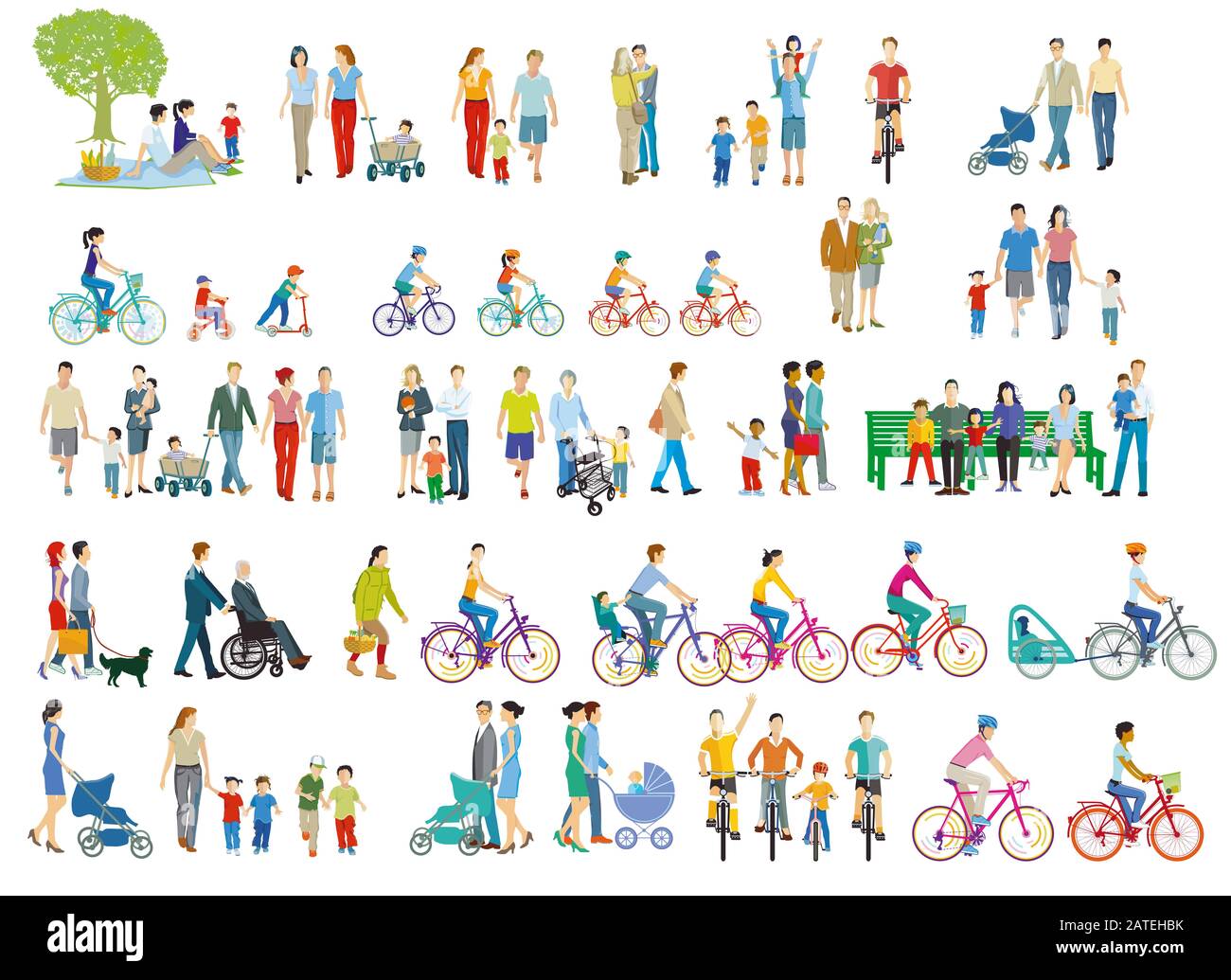 les parents et les familles heureux dans leur temps libre Banque D'Images