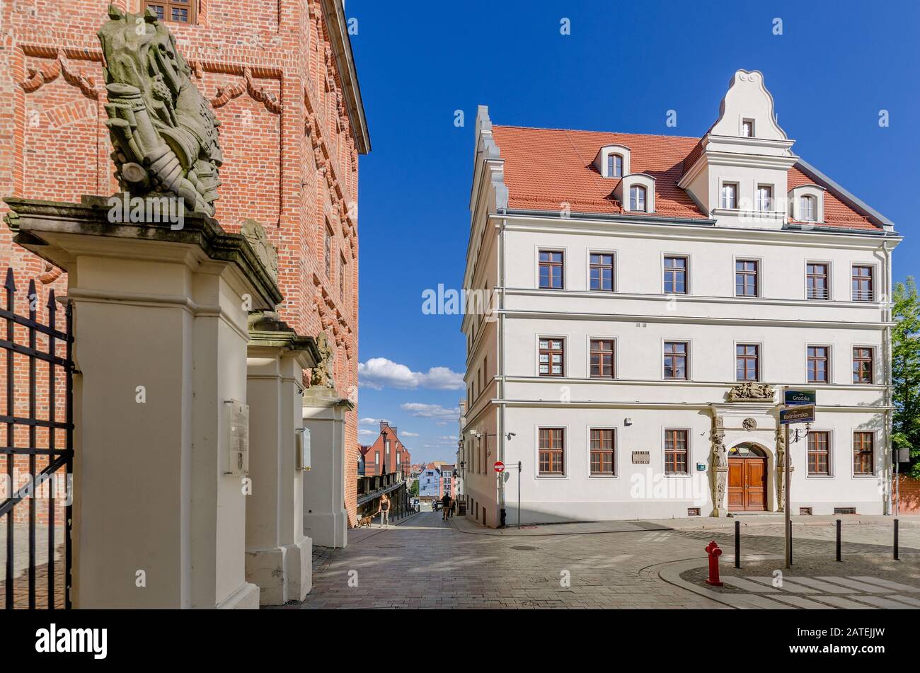 Szczecin, Province De Pomeranian Ouest, Pologne. Maison historique au pied du château de Pomeranian Dukes. Banque D'Images