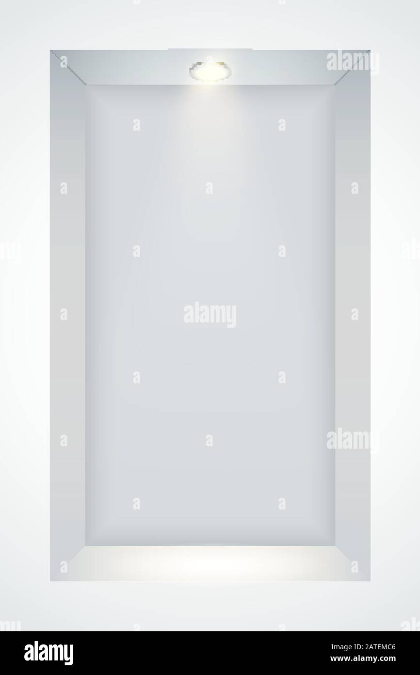 Niche de mur blanc avec projecteur Illustration de Vecteur