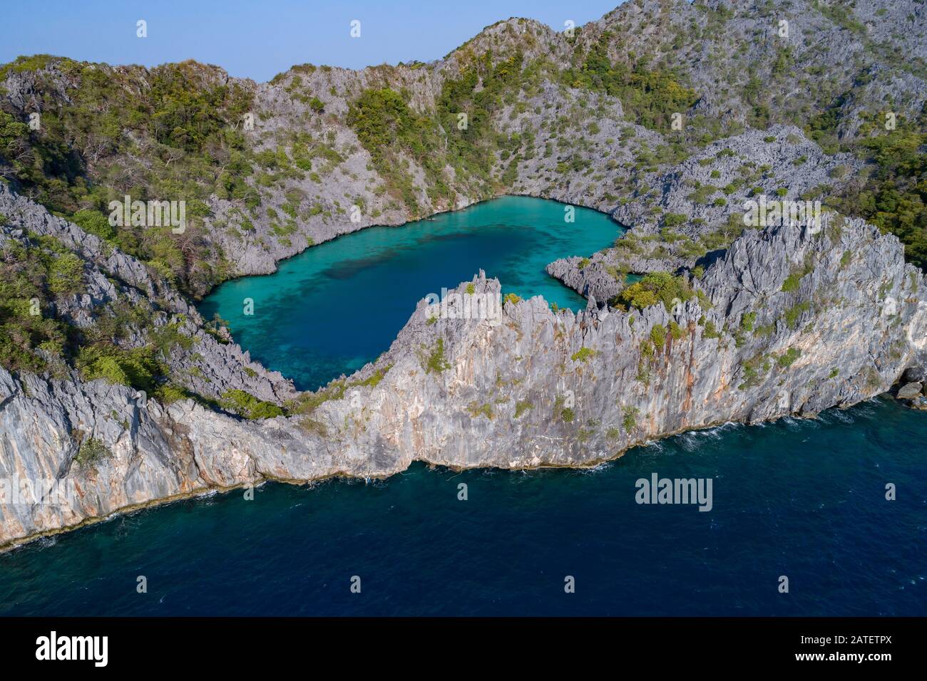 Vue Aérienne De La Lagune Secrète, De La Lagune Secrète, Du Myanmar, De La Mer D'Andaman, De L'Océan Indien Banque D'Images