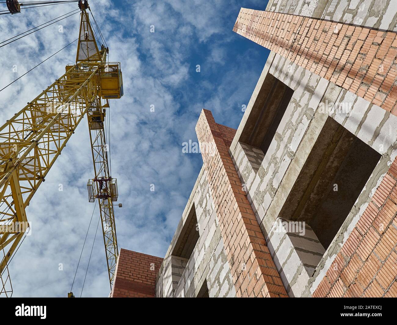 Travailleurs. Briques.Route. Banque D'Images