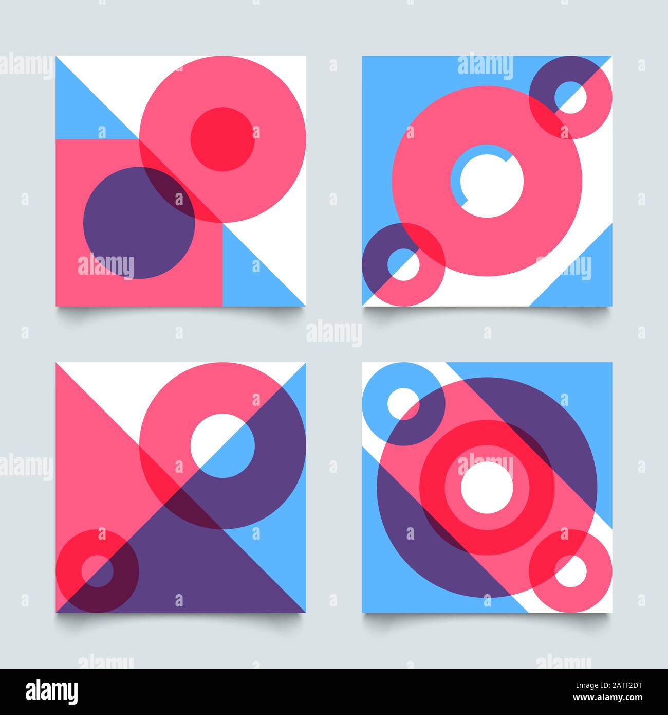 Ensemble de motifs abstraits géométriques dans le style bauhauser, formes modernes arrière-plans vectoriels Illustration de Vecteur