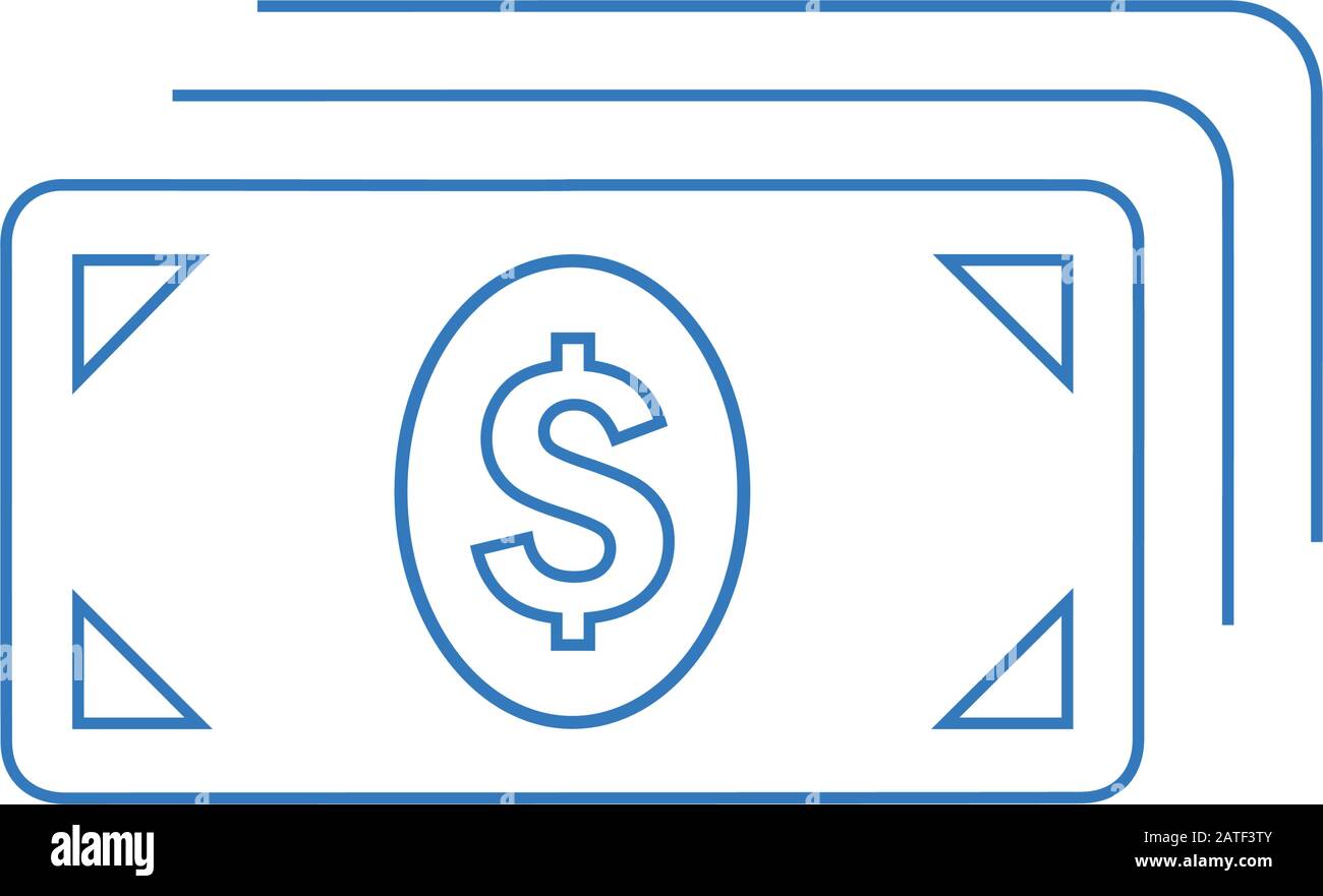 Trésorerie, dollar, argent, icône de note bancaire entièrement modifiable pour les projets commerciaux, les supports d'impression, le Web ou tout type de projets de conception. Illustration de Vecteur